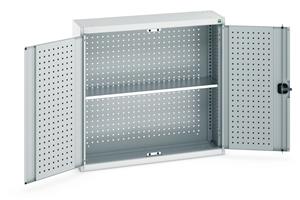 Bott Industrial Wall Mounted Workshop Tool Cupboards Wall Cupboard 1050Wx325Dx1000mmH - Perfo Back & 1 Shelf